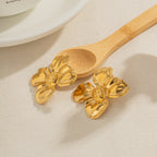 18K Gold Summer Flower Statement Stud Earrings