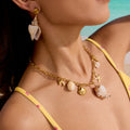 18K Gold Summer Chunky Shell Charm Necklace