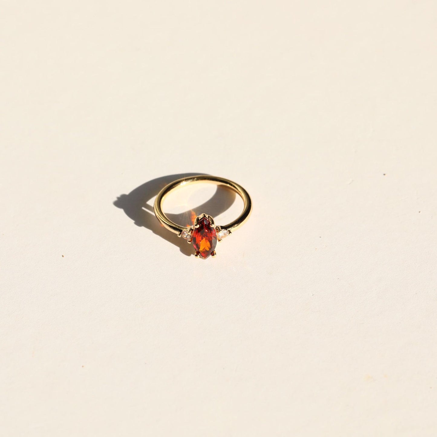 18K Gold Minimalist Birthstone Ring