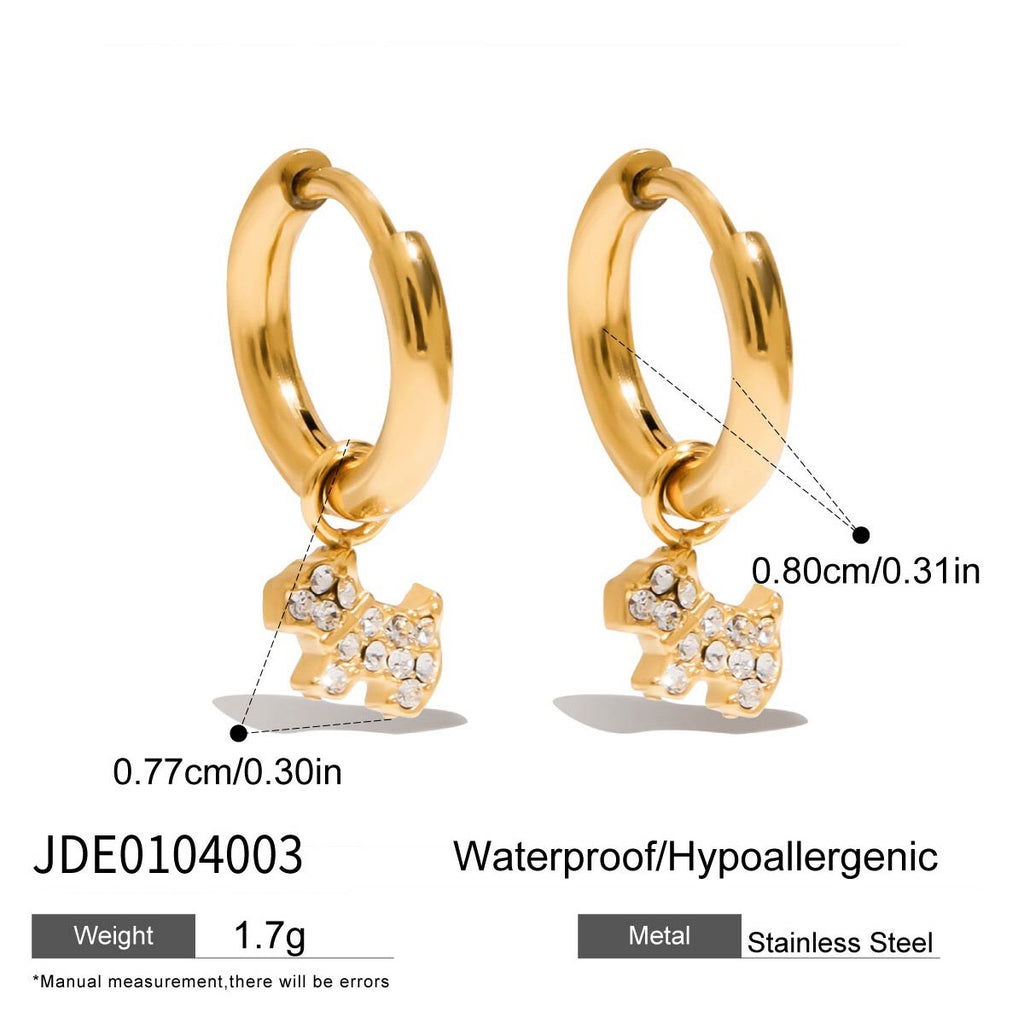 18K Gold Little Wonders Small Hoop Dangle Cartilage Huggie Earrings with Charm