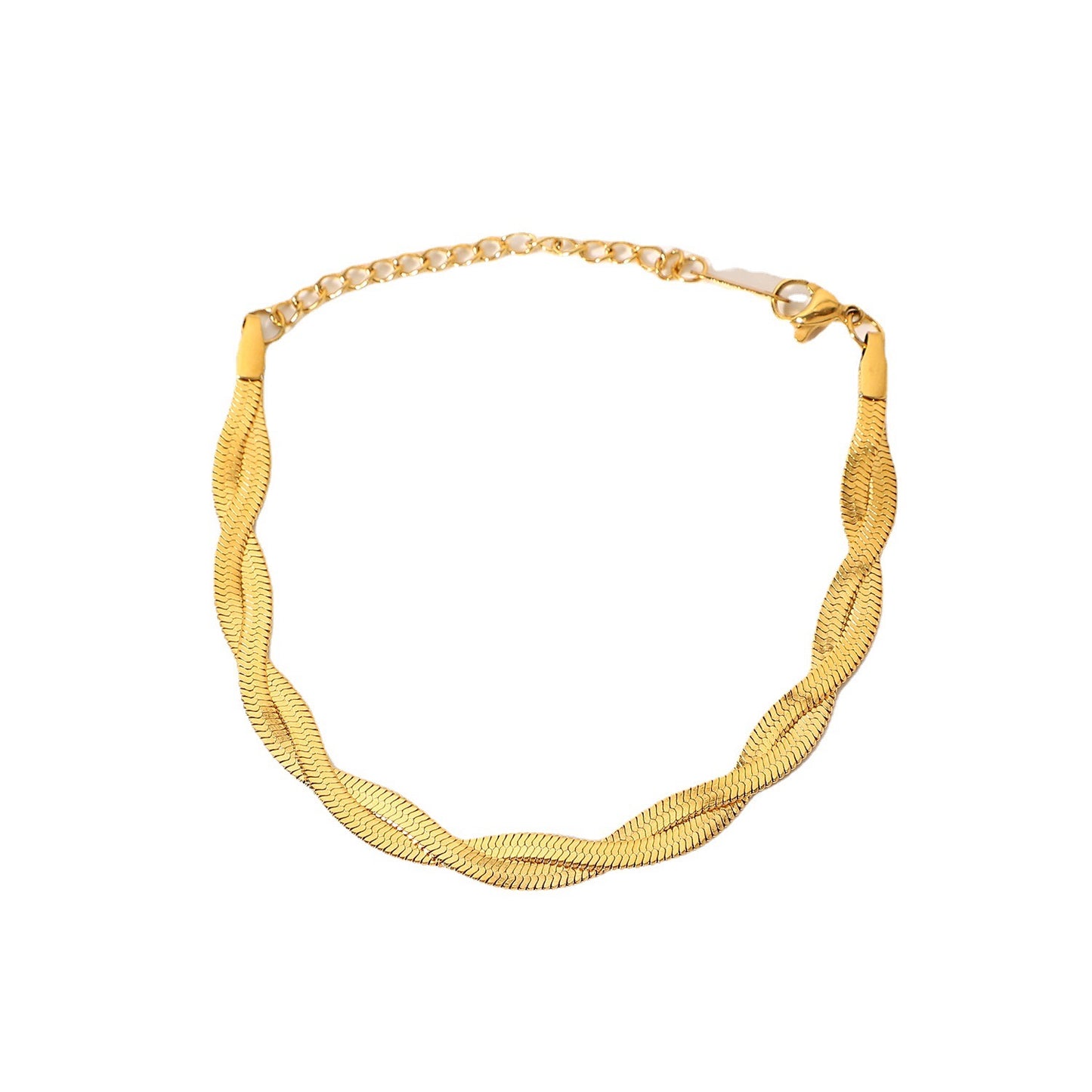 18K Gold Twisted Herringbone Bracelet