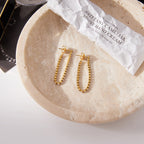 18K Gold Glimmer Dainty Tennis Chain Dangle Drop Earrings