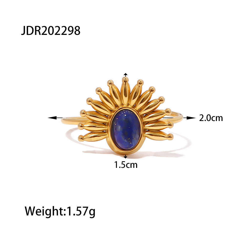 18K Gold Blazing Sun Ring