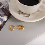 18K Gold and Silver Midnight Tease CZ Small Hoop Huggie Earrings