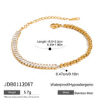 18K Gold Blue Dynasty Bezel Tennis Chain Bracelet Stacks
