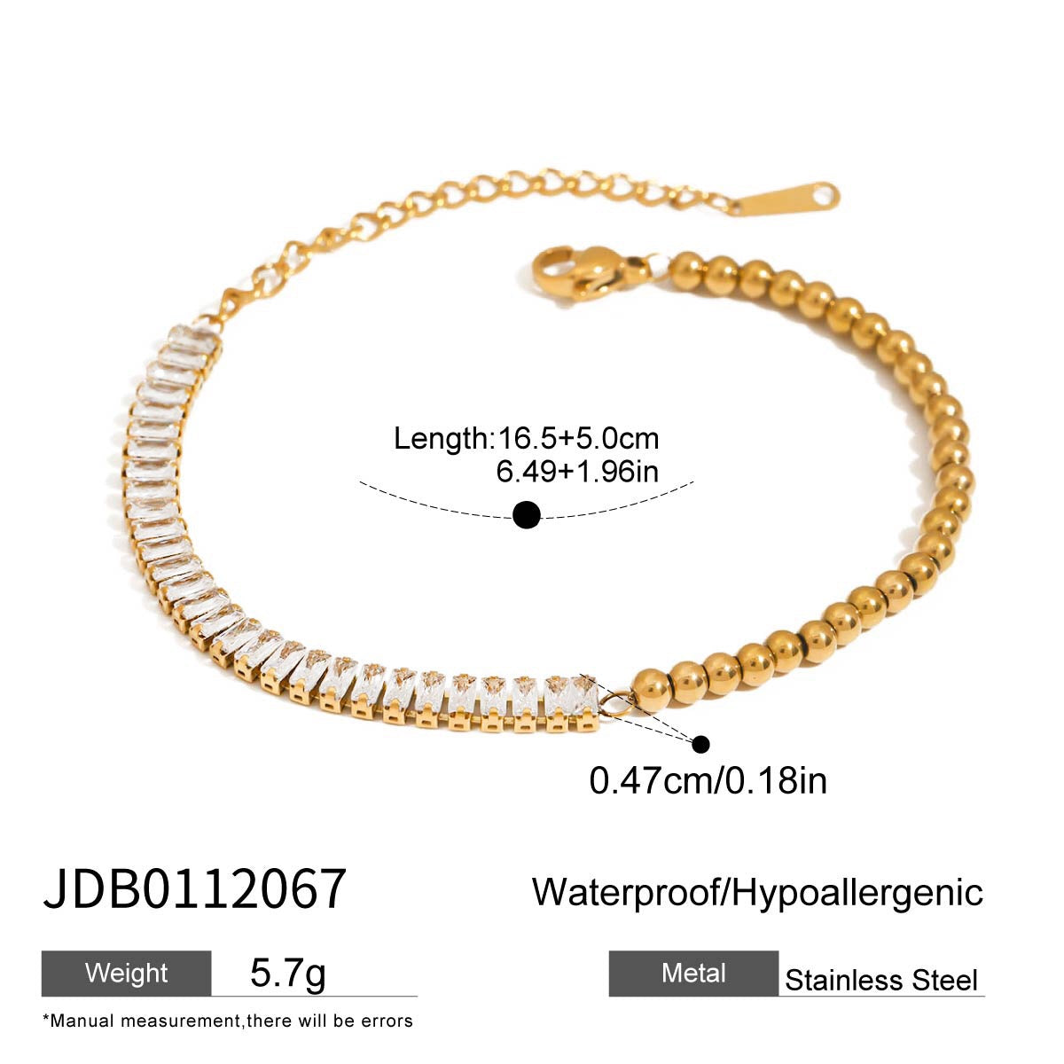 18K Gold Blue Dynasty Bezel Tennis Chain Bracelet Stacks