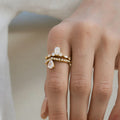 18K Gold Raindrop Elegant Statement Cocktail Ring