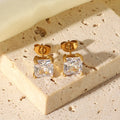 18K Gold Essential Cubic Zirconia Stud Earrings