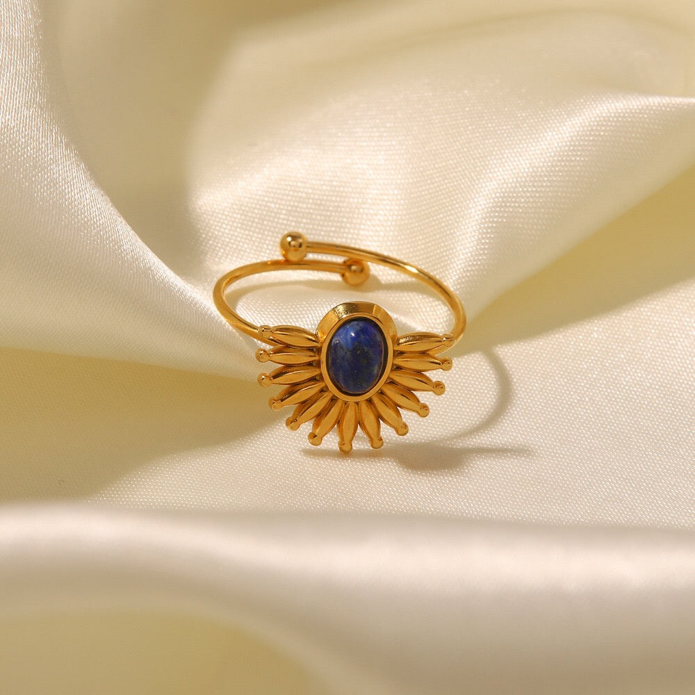 18K Gold Blazing Sun Ring