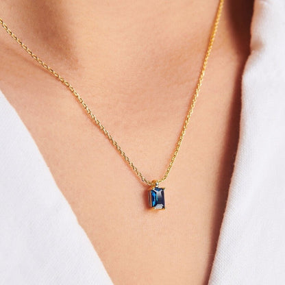 18K Gold Minimalist Birthstone Necklace