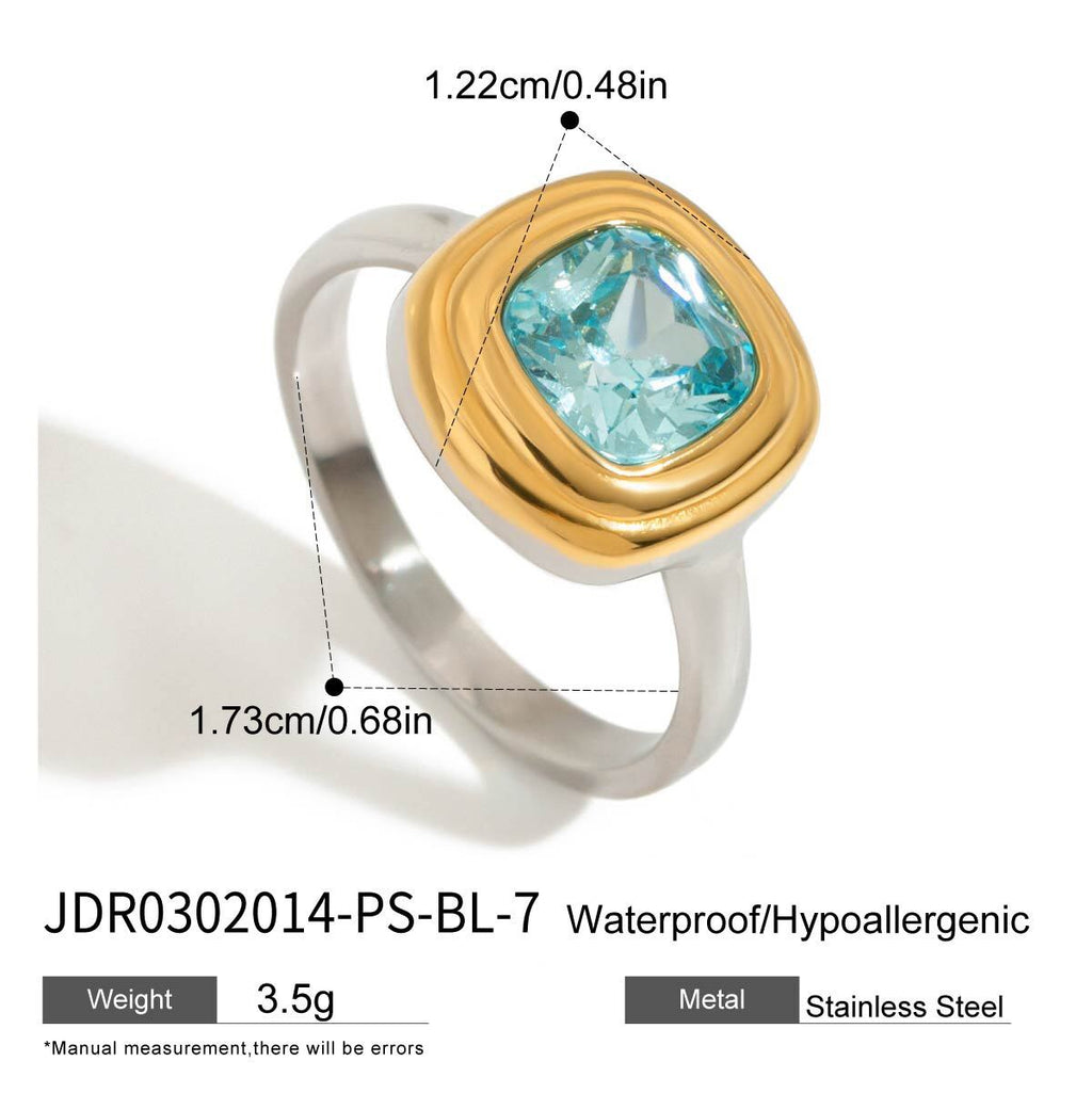 18K Gold Blue Reverie Statement Cocktail Stacking Ring