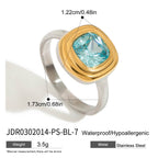 18K Gold Blue Reverie Statement Cocktail Stacking Ring