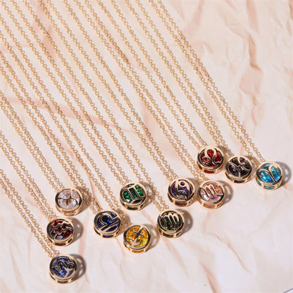 14K Gold Zodiac Birthstone Necklace - 