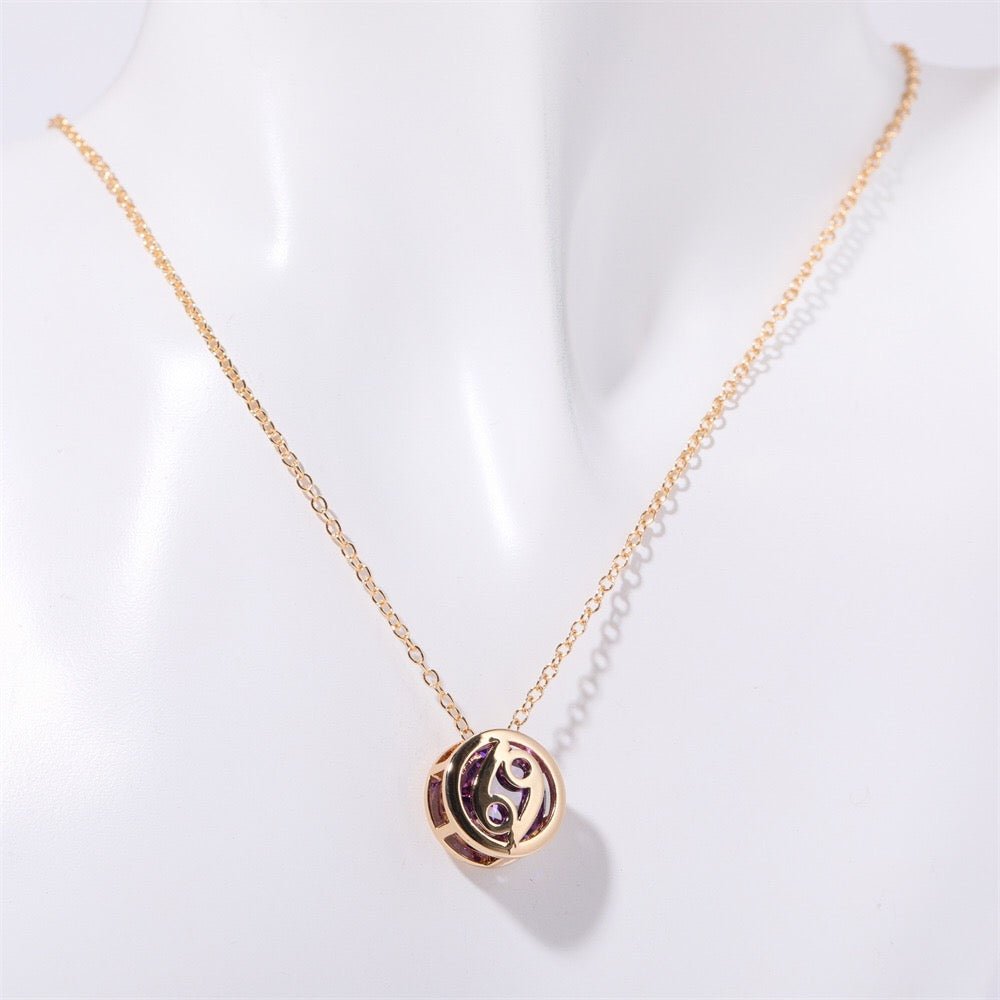 14K Gold Zodiac Birthstone Necklace - 