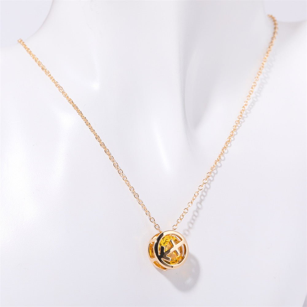 14K Gold Zodiac Birthstone Necklace - 