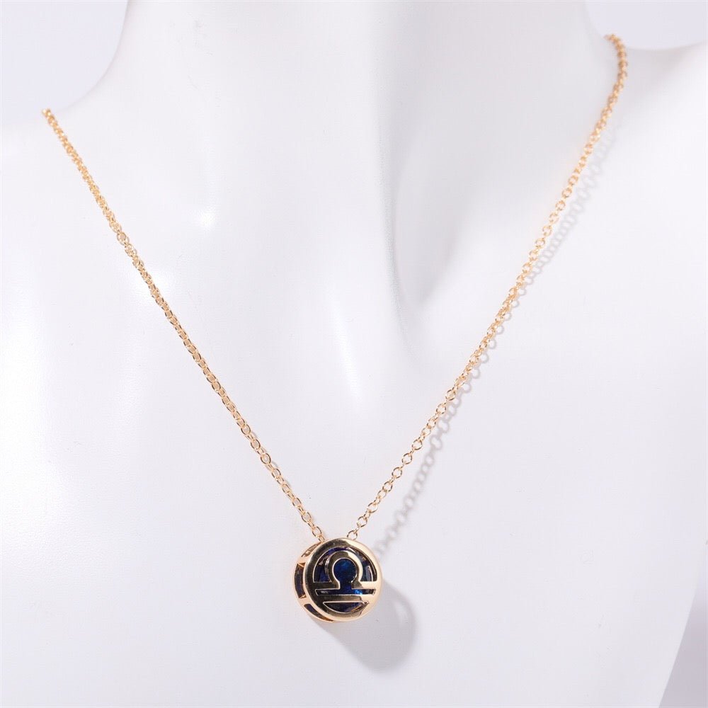 14K Gold Zodiac Birthstone Necklace - 