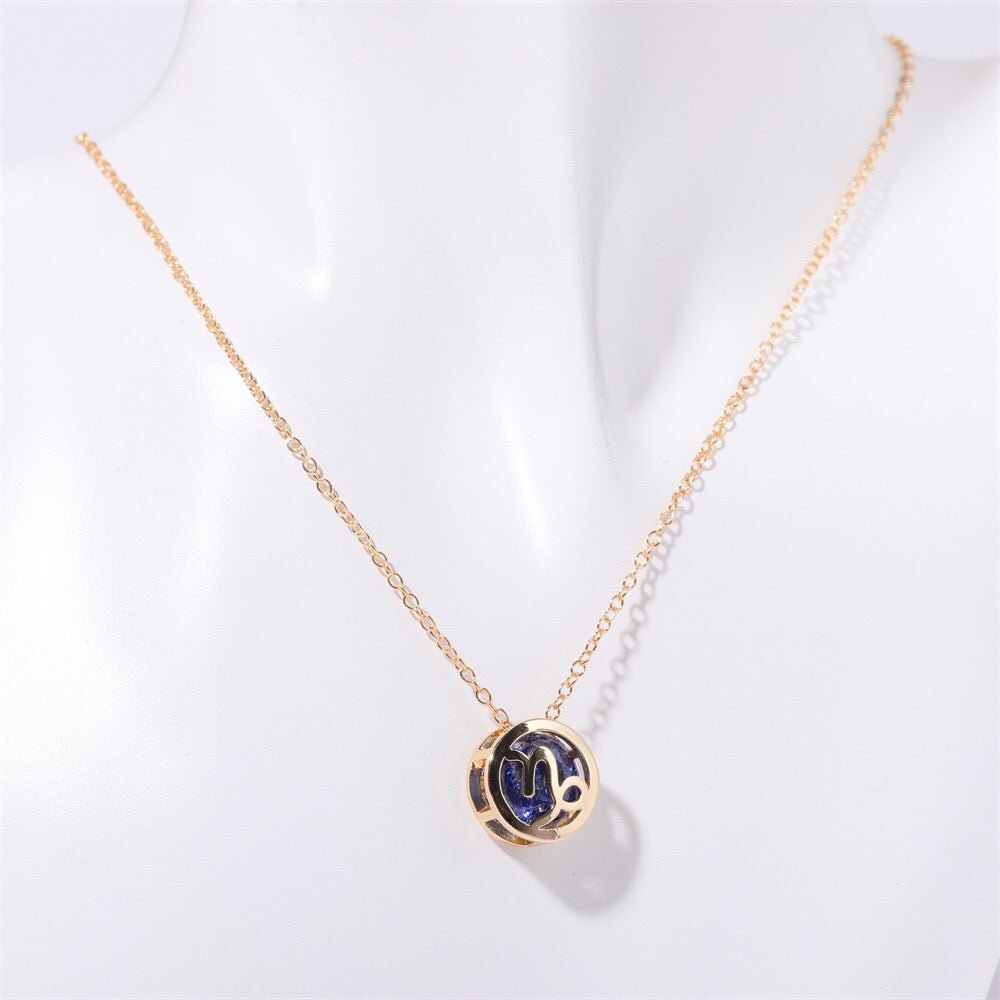 14K Gold Zodiac Birthstone Necklace - 