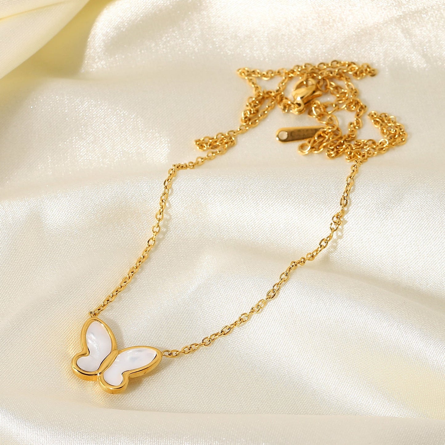 14K Innocent Butterfly Gold Necklace - 