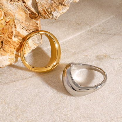 18K Gold Free Flow Puffy Stacking Ring