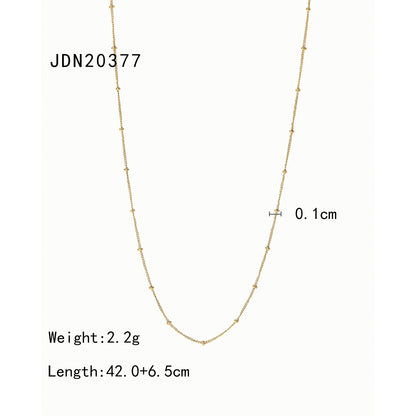 18K Gold Danity Beaded Chain Necklace