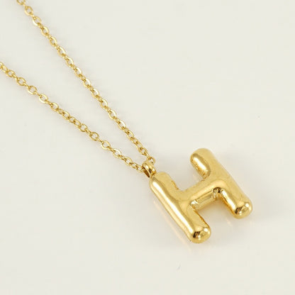 18K Gold Balloon Initial Pendant Necklace