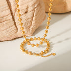 18K Gold Chic Ball Chain Beaded Bracelet