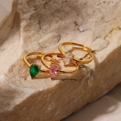 18K Gold Pink Jewel Ring