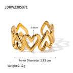 18K Gold Heart Band Ring