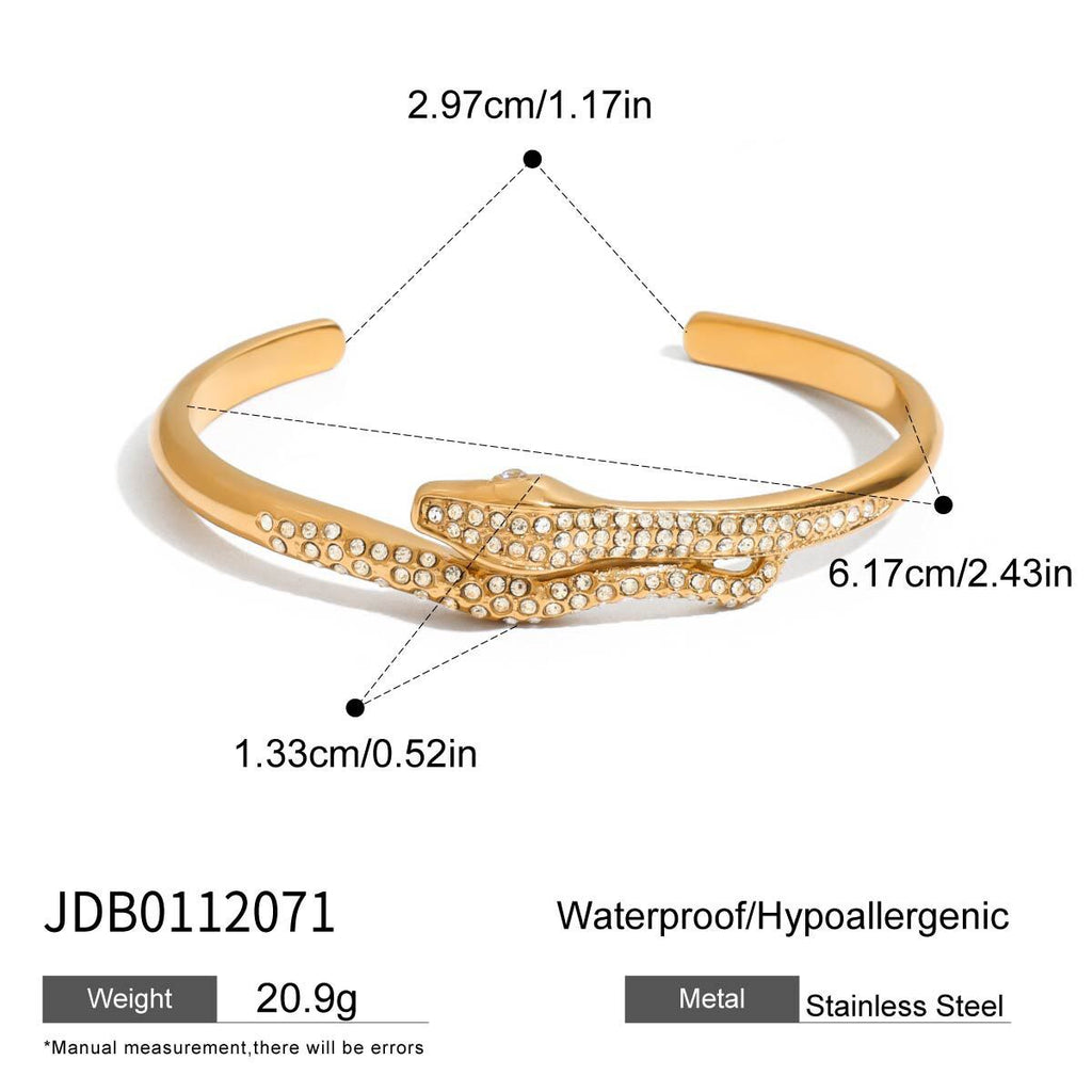 18K Gold Serpent Seduction Statement Bangle Bracelet Stack