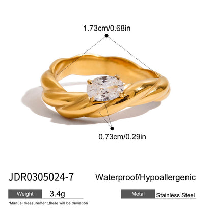 18K Gold Ravish Wavy Form Stacking Rings