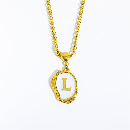 18K Gold Luxury Initial Pendant Necklace