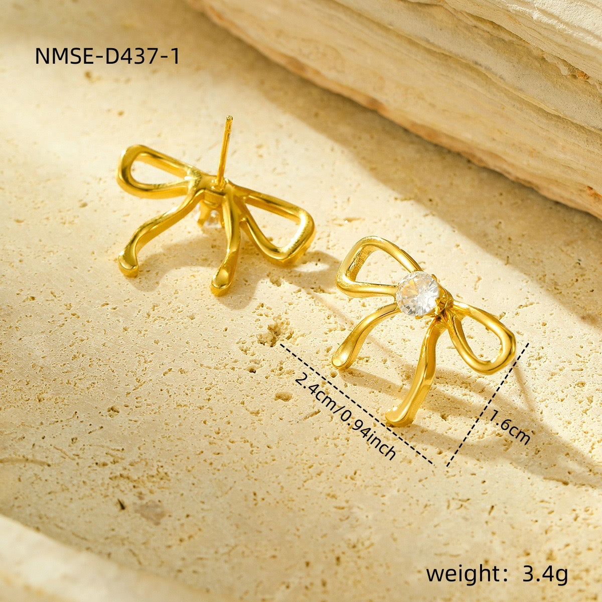 18K Gold Bow Earrings