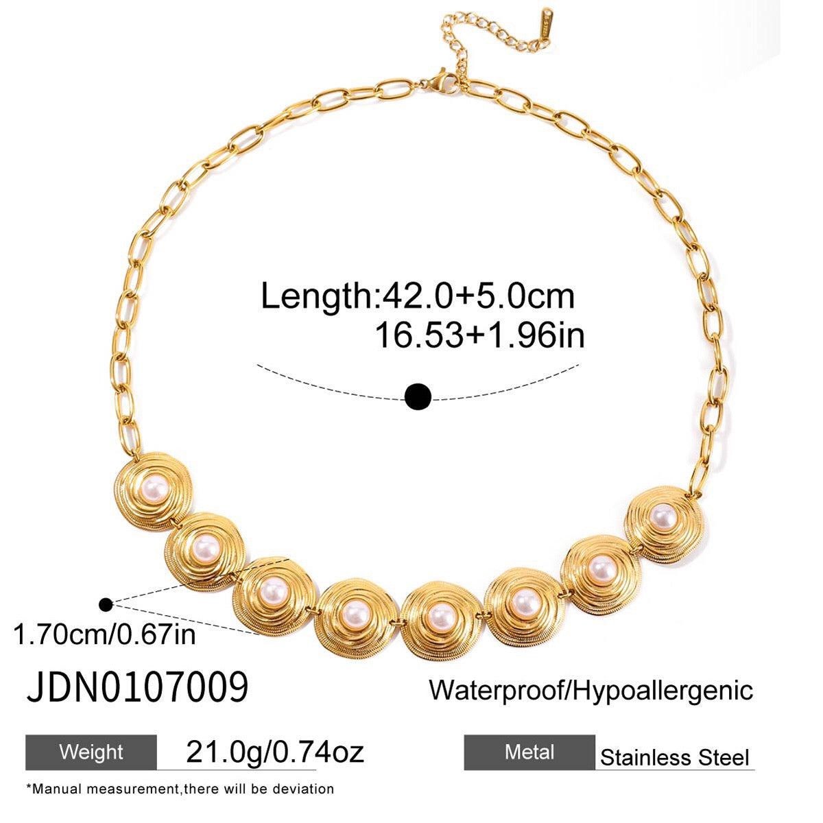 18K Gold Modern Goddess Pearl Chunky Statement Necklace