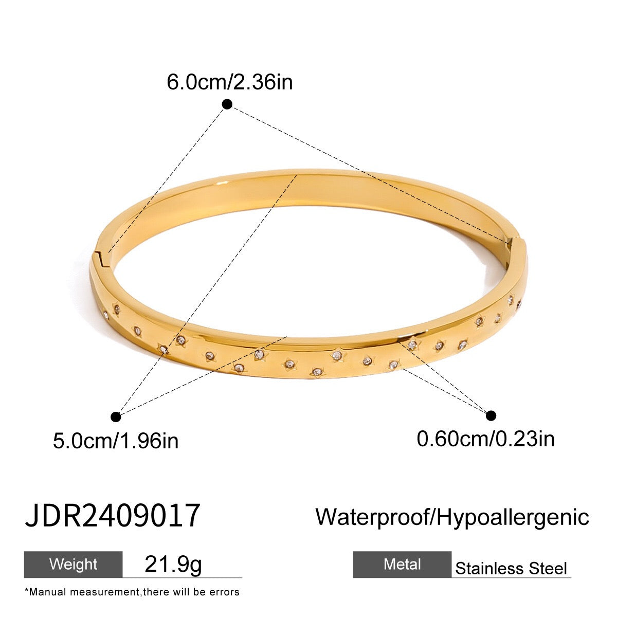 18K Gold Golden Hour Star Bangle Bracelet Stack