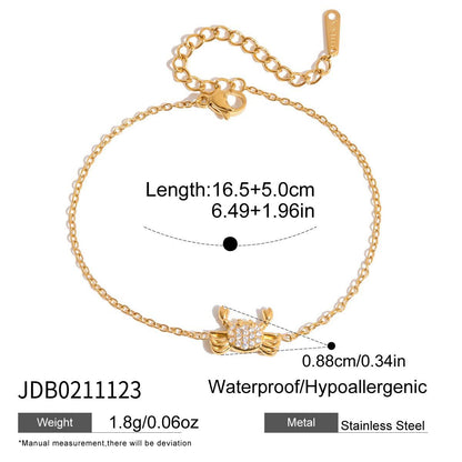 18K Gold Ocean Sparkle Seashell Palm Tree Dainty Pave Pendant Necklace Jewelry Set