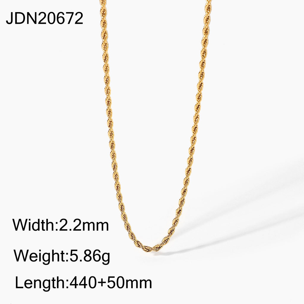 18K Gold Rope Chain Necklace