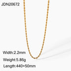18K Gold Rope Chain Necklace