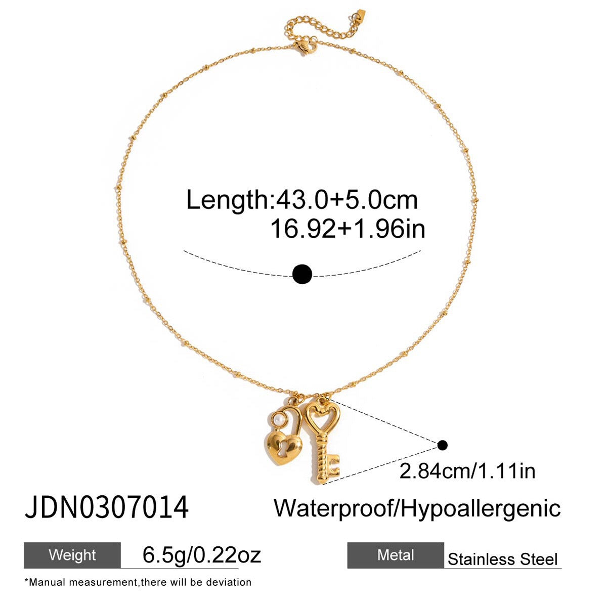 18K Gold Key to Your Heart Charm Pendant Necklace