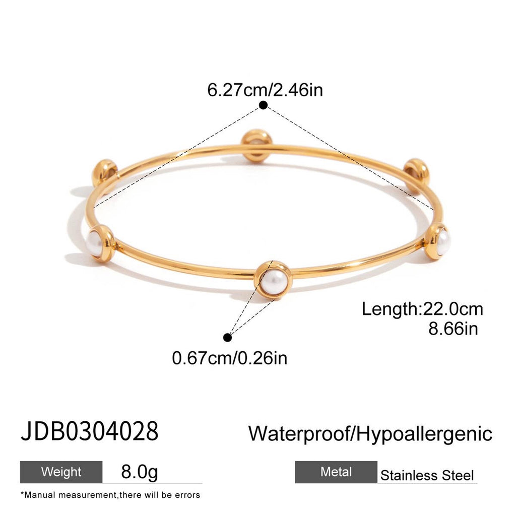 18K Gold Tiny Treasure Statement Slim Bangle Bracelet