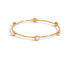 18K Gold Tiny Treasure Statement Slim Bangle Bracelet