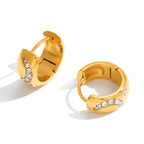 18K Gold Refined Glow Small Hoop Huggie Earrings Ear Cuffs Stack