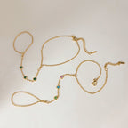 18K Gold Waterproof Color Gem Hand Chain Bracelet