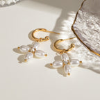 18K Gold Cross Pearl Rope Pendant Necklace