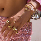 18K Gold Waterproof Dainty Coquette Bow Hand Chain Bracelet