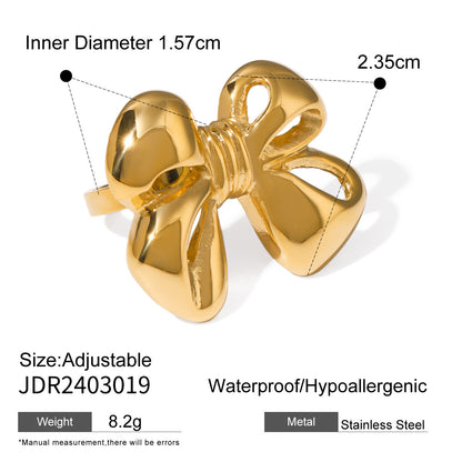 18K Gold Bow Stud Earrings