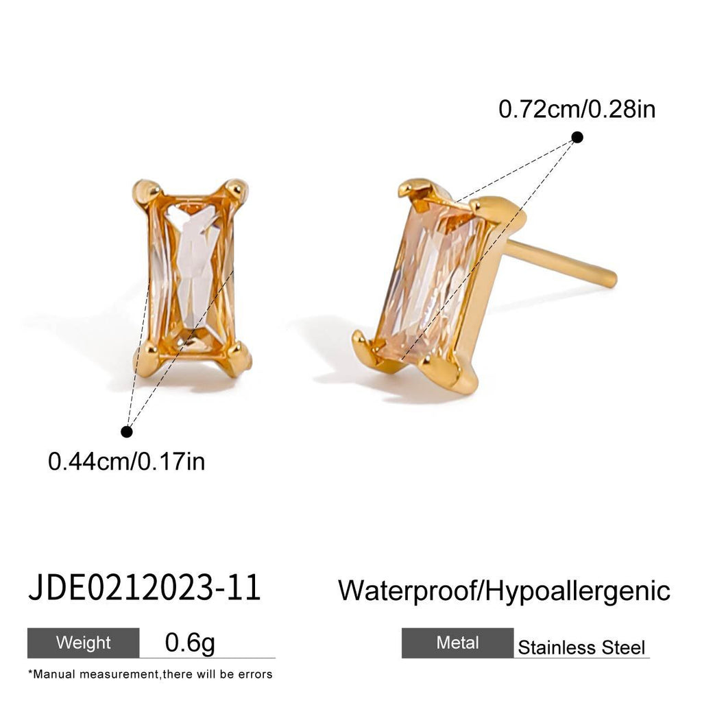 18K Gold Color Birthstone Everyday Cartilage Stud Earrings
