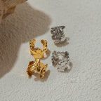18K Gold Flower Huggie Ear Cuff