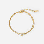 18K Gold Minimalist Layered Bracelet