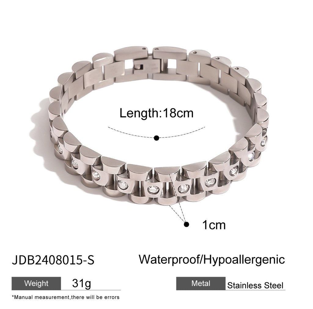 18K Gold Main Character Bling Watch Band Chain Bracelet