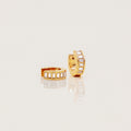 18K Gold Temptation Bling Small Hoop Huggie Earrings